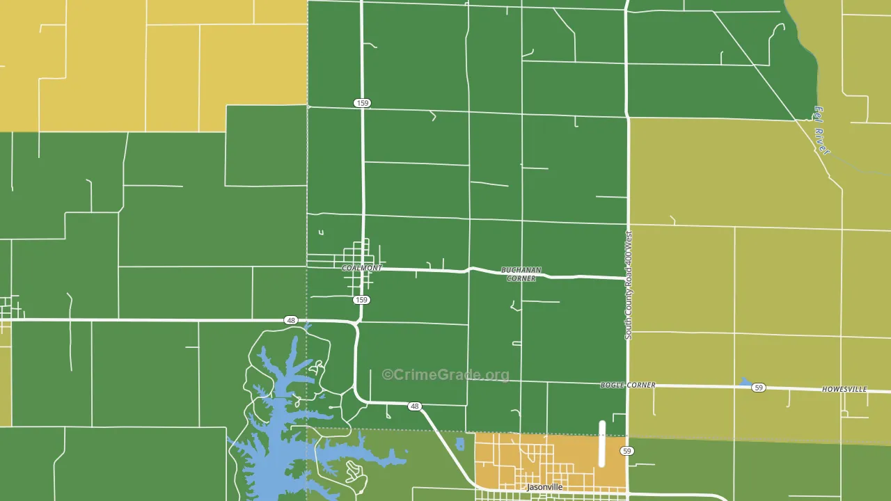 Buchanan Corner, IN Map of Drug-Related Crime Rates