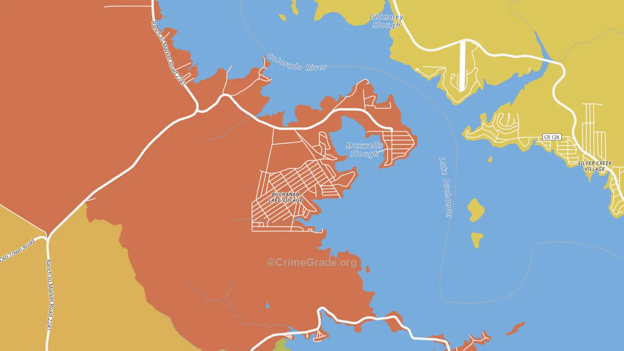 Buchanan Lake Village, TX Map of Drug-Related Crime Rates