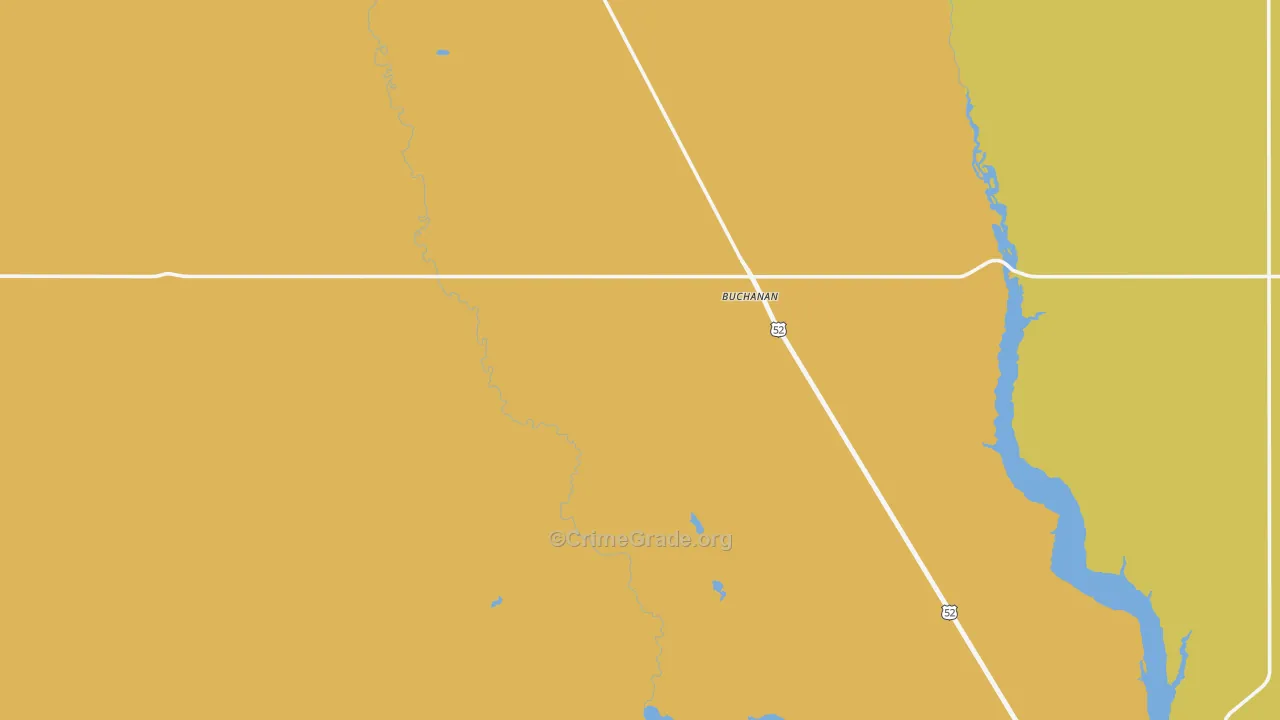 Buchanan, ND Map of Drug-Related Crime Rates