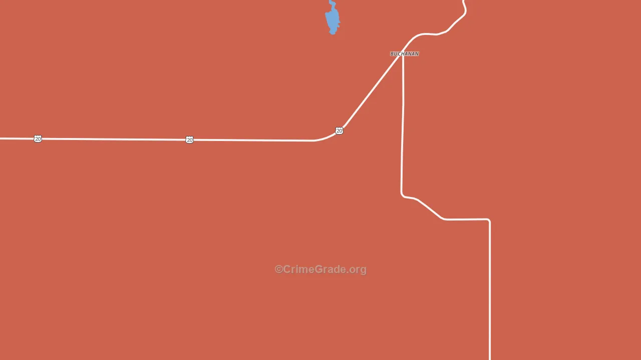 Buchanan, OR Map of Drug-Related Crime Rates