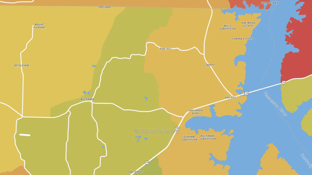 Buchanan, TN Map of Drug-Related Crime Rates