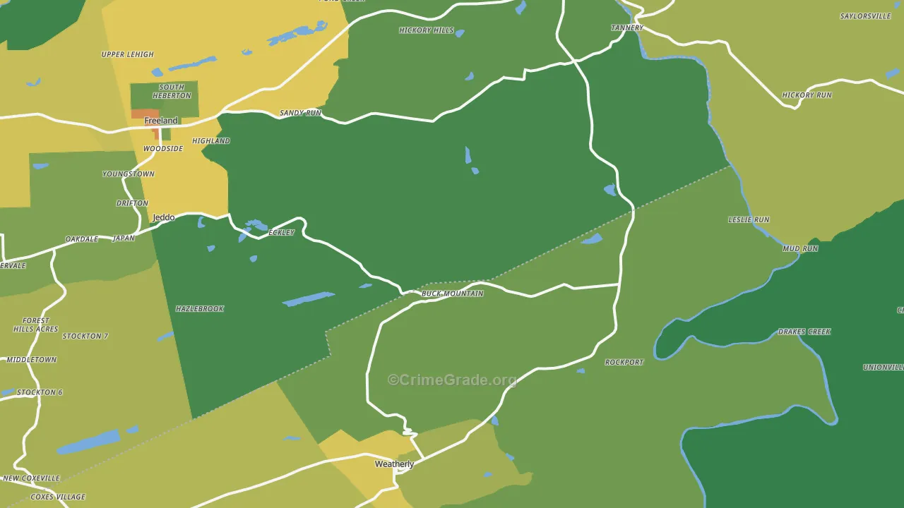 Buck Mountain, PA Map of Drug-Related Crime Rates
