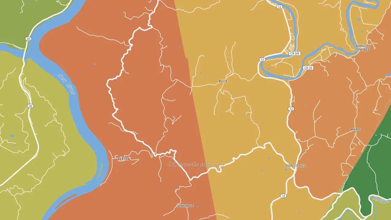 Buck, WV Map of Drug-Related Crime Rates