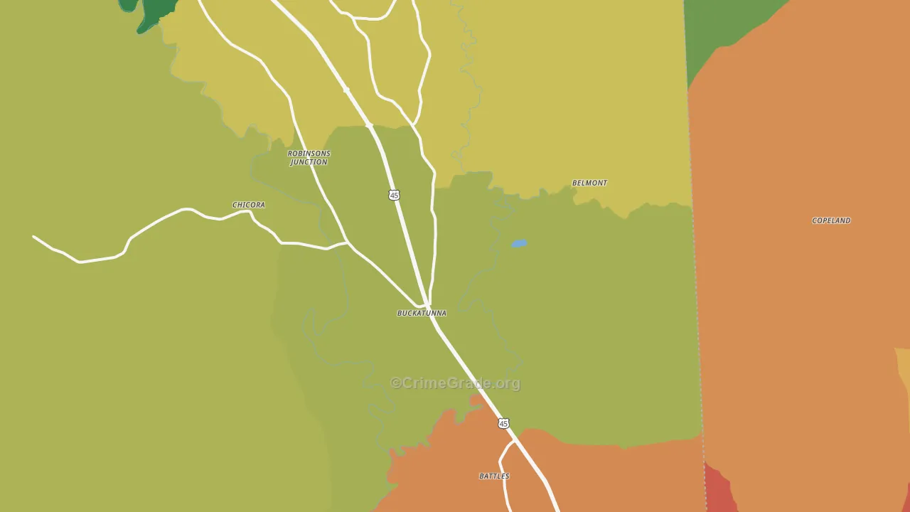 Buckatunna, MS Map of Drug-Related Crime Rates