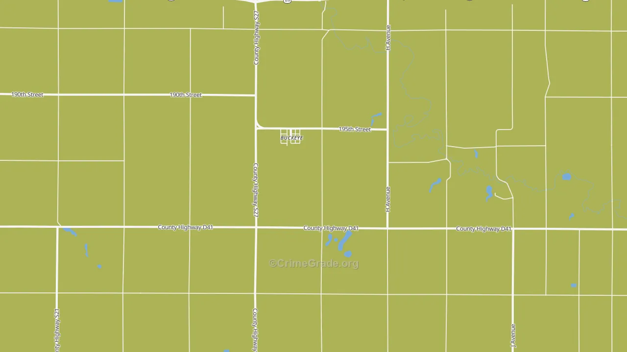 Buckeye, IA Map of Drug-Related Crime Rates