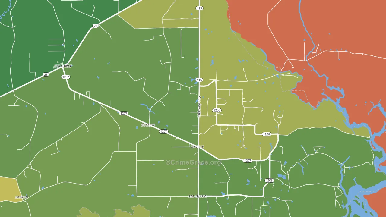 Buckeye, LA Map of Drug-Related Crime Rates