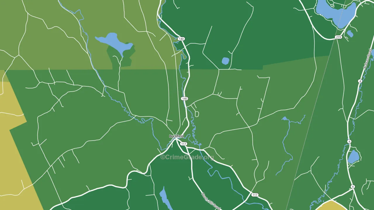 Buckfield, ME Map of Drug-Related Crime Rates