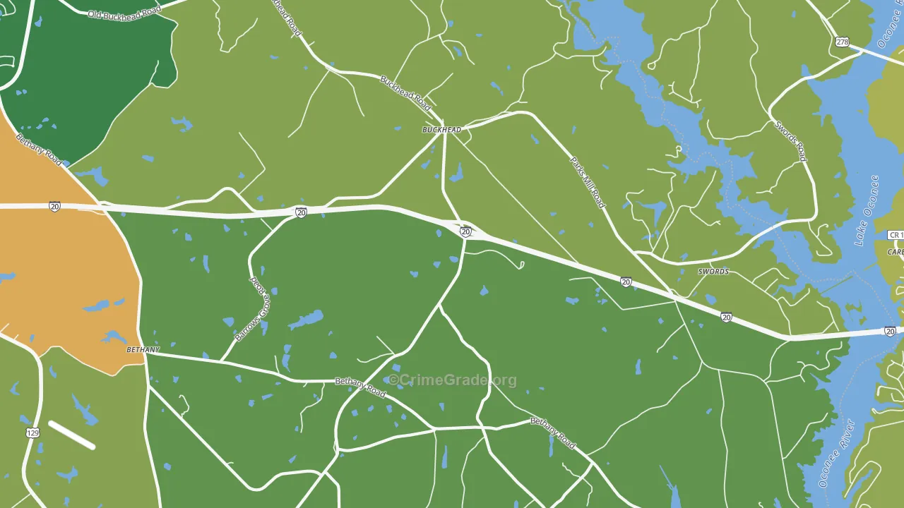Buckhead, GA Map of Drug-Related Crime Rates