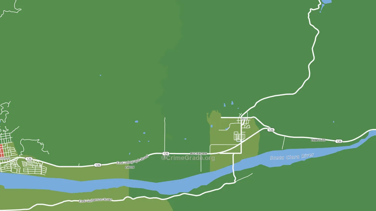 Buckhorn, CA Map of Drug-Related Crime Rates