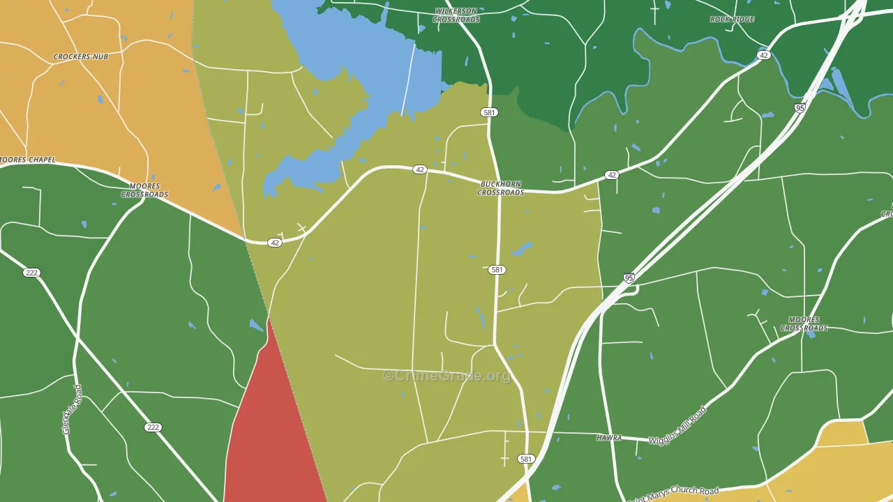 Buckhorn Crossroads, NC Map of Drug-Related Crime Rates