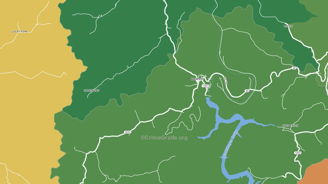 Buckhorn, KY Map of Drug-Related Crime Rates
