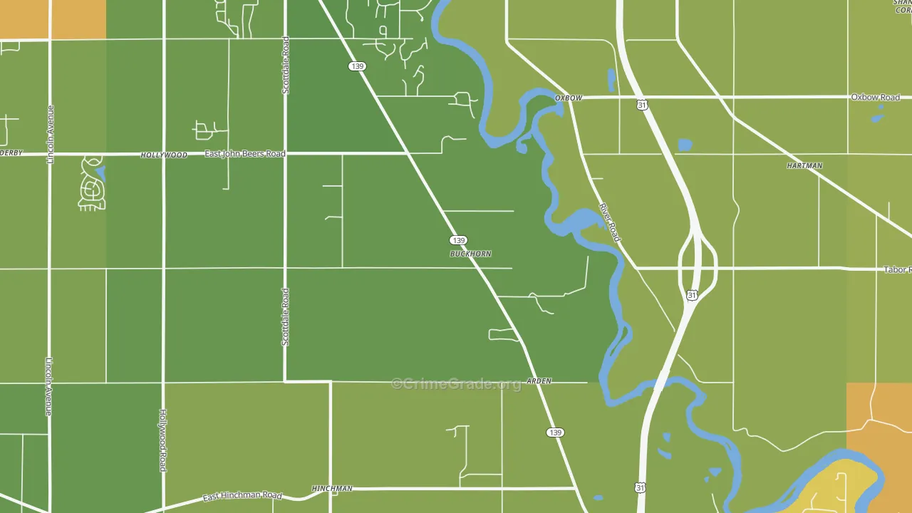 Buckhorn, MI Map of Drug-Related Crime Rates