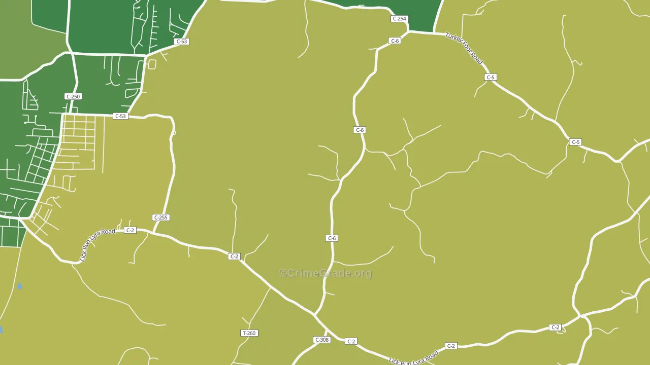 Buckhorn, OH Map of Drug-Related Crime Rates