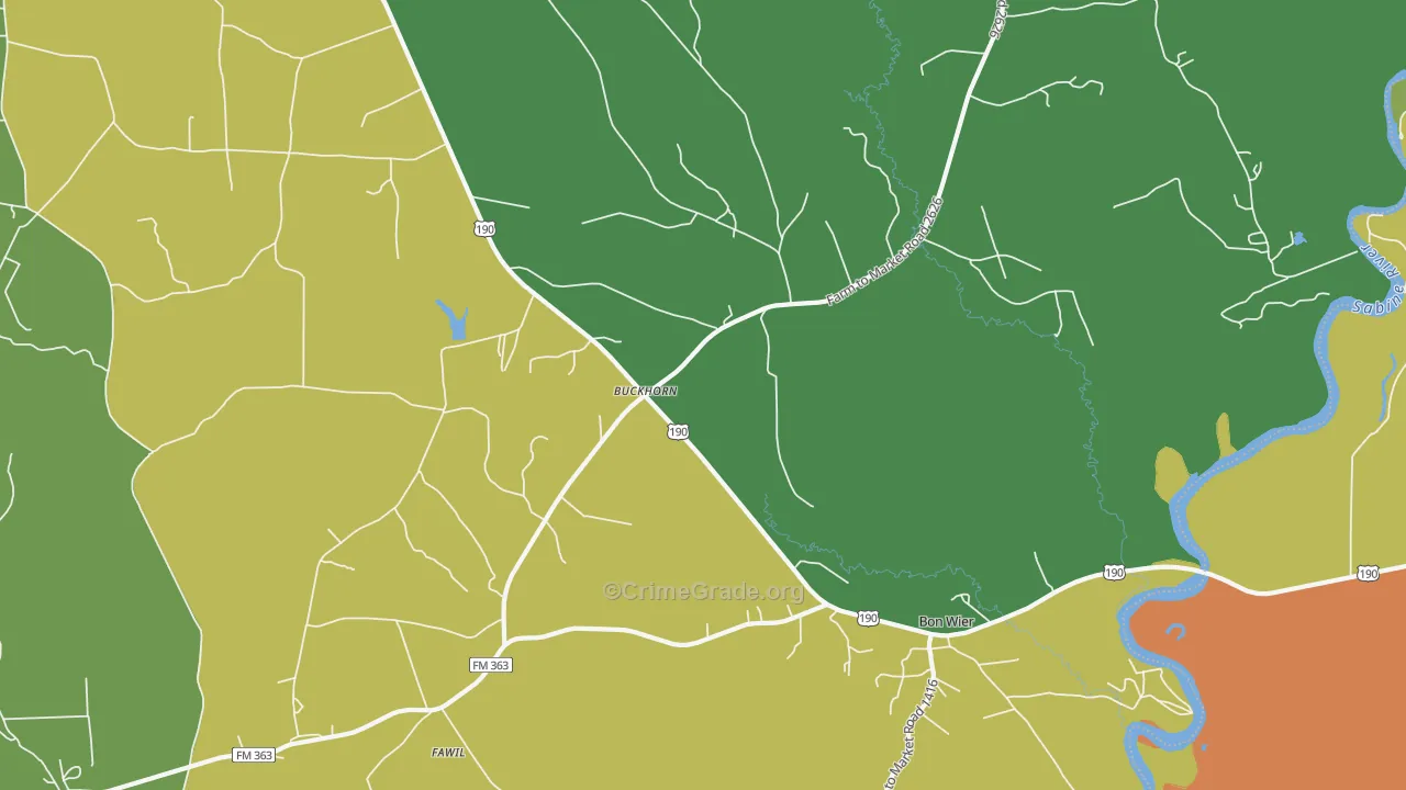 Buckhorn, TX Map of Drug-Related Crime Rates