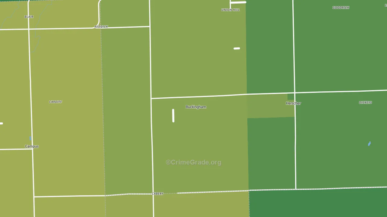 Buckingham, IL Map of Drug-Related Crime Rates