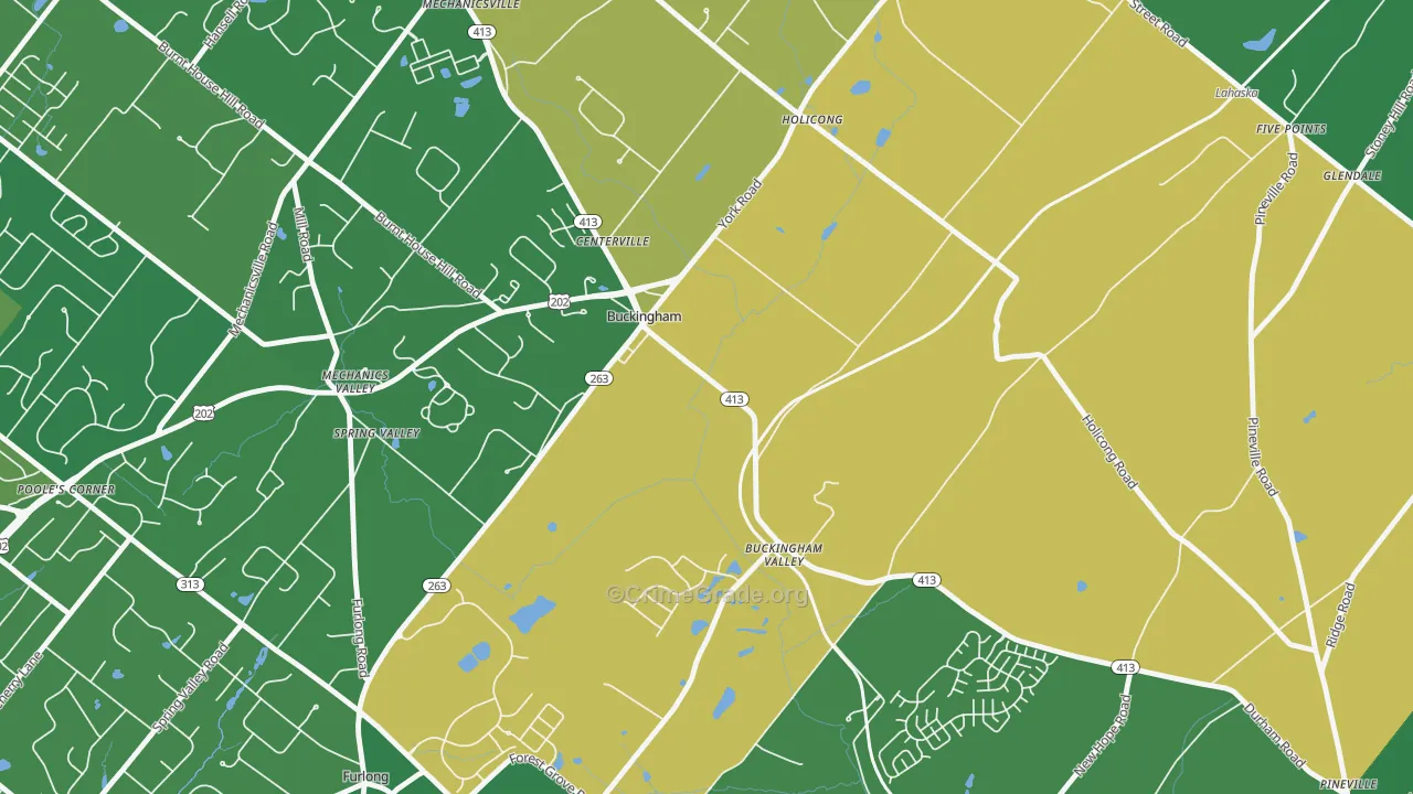 Buckingham, PA Map of Drug-Related Crime Rates