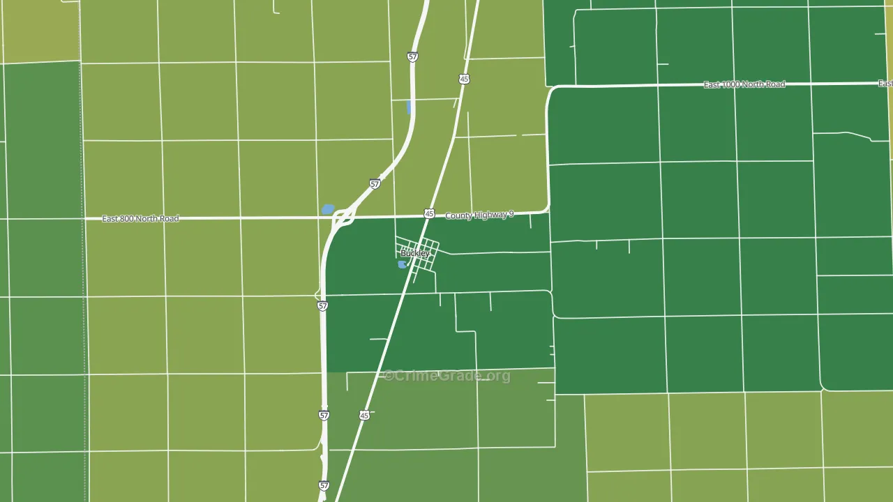 Buckley, IL Map of Drug-Related Crime Rates