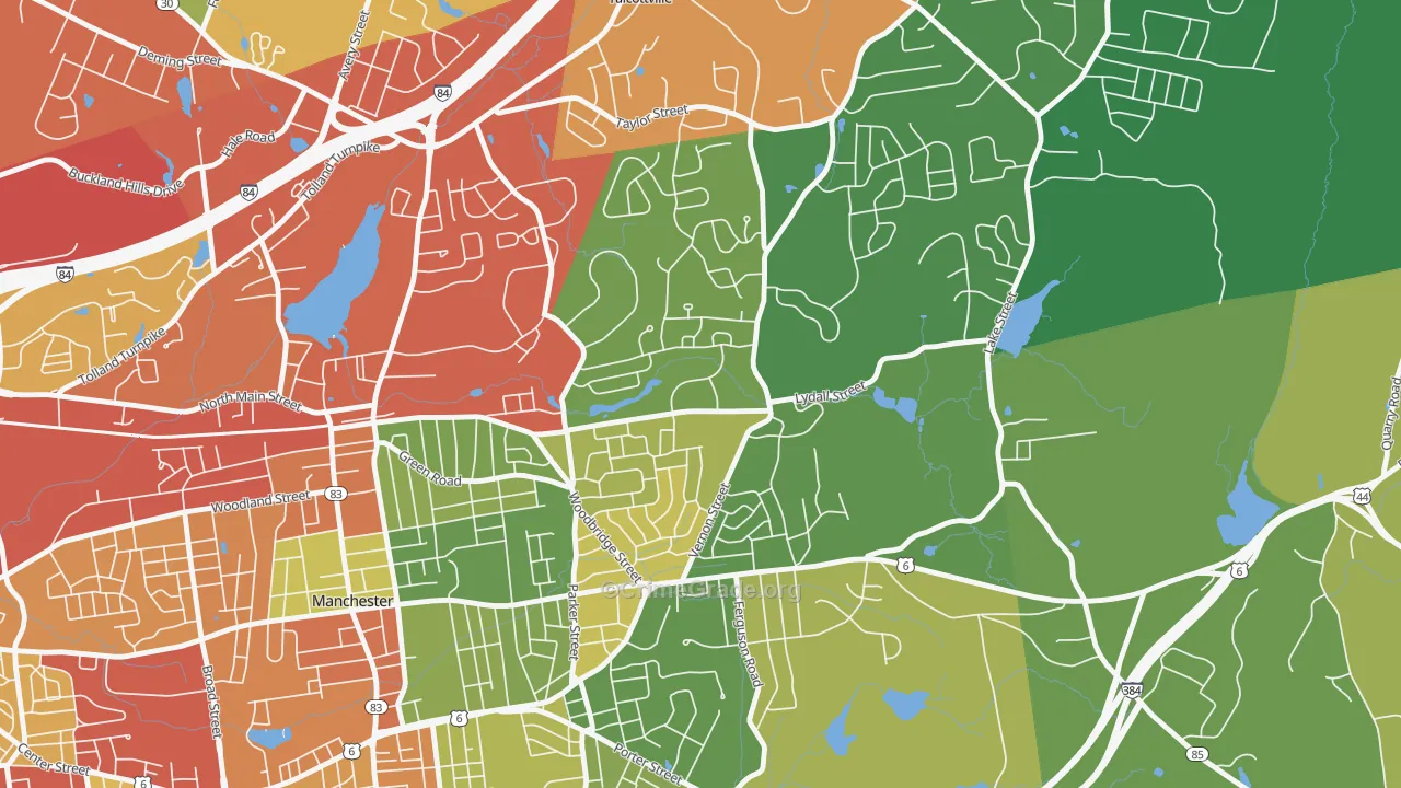 Buckley, Oakland, CT Map of Drug-Related Crime Rates