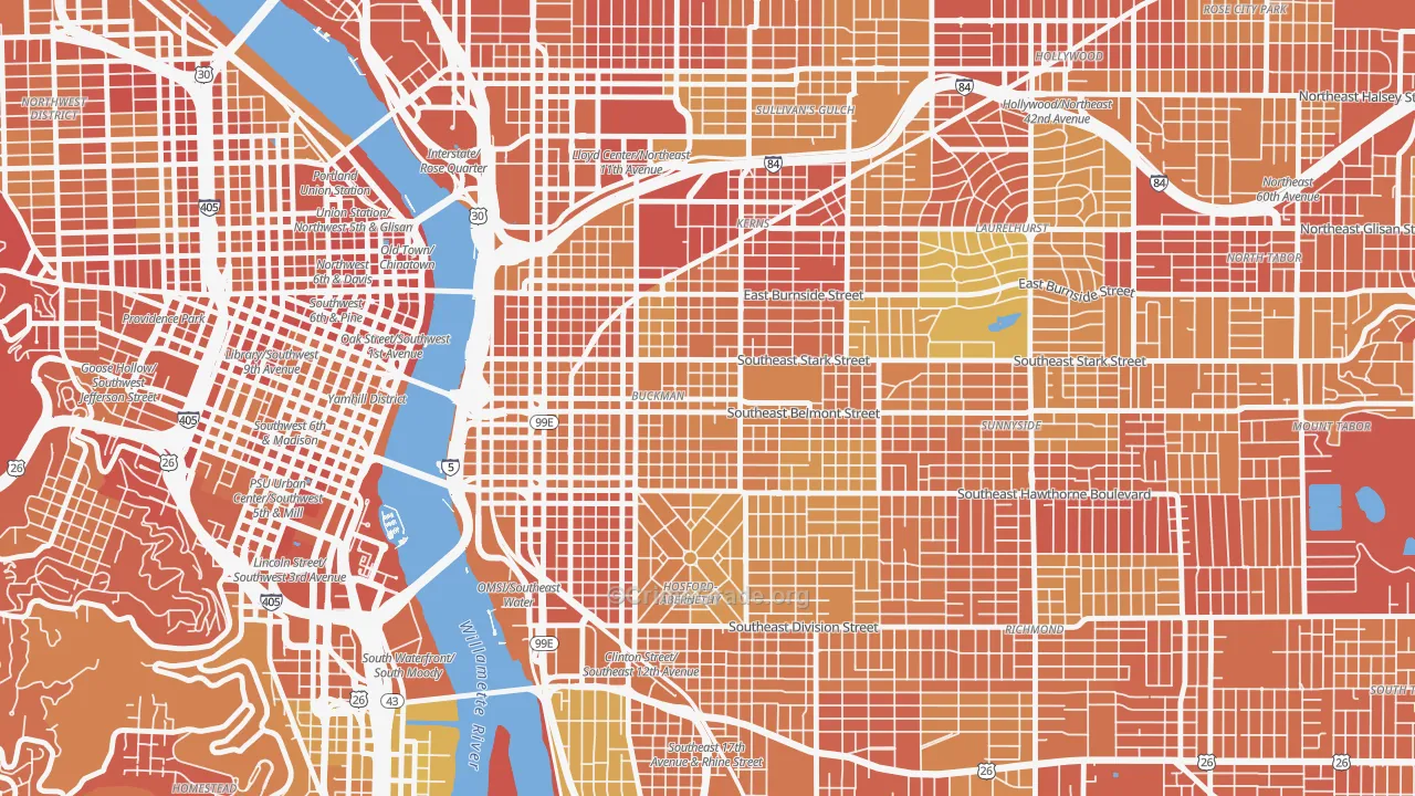 Buckman, Portland, OR Map of Drug-Related Crime Rates