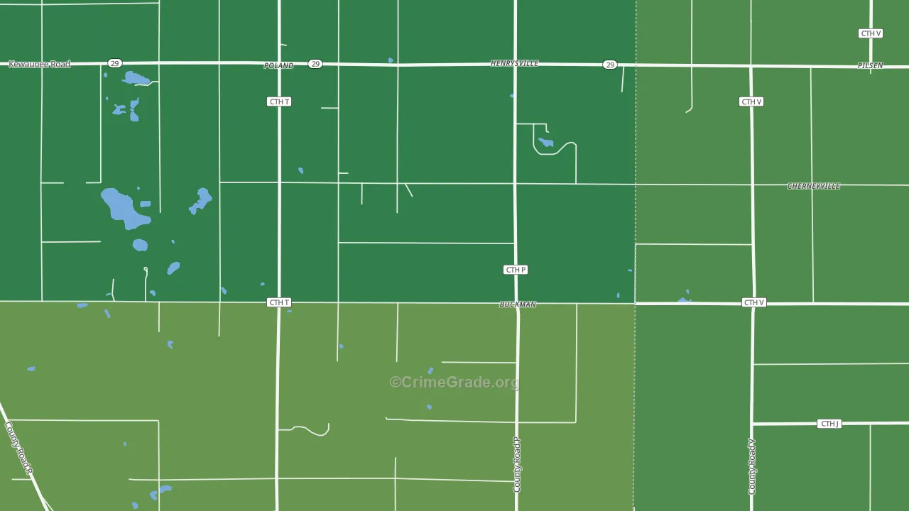 Buckman, WI Map of Drug-Related Crime Rates