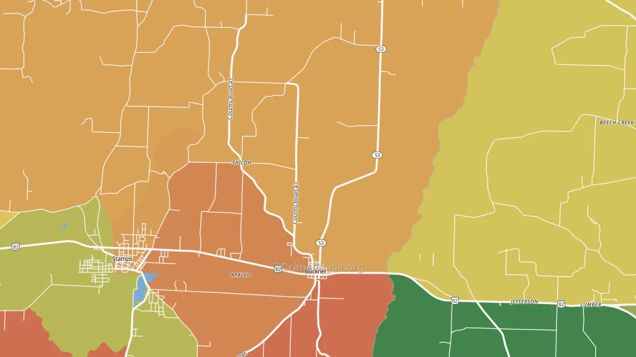 Buckner, AR Map of Drug-Related Crime Rates