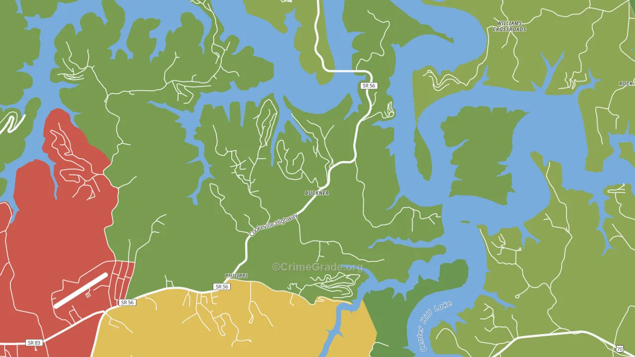 Buckner, TN Map of Drug-Related Crime Rates