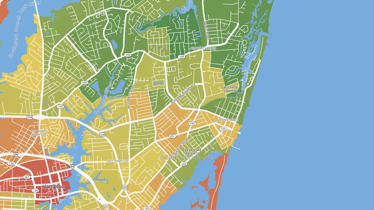 Buckroe, Hampton, VA Map of Drug-Related Crime Rates