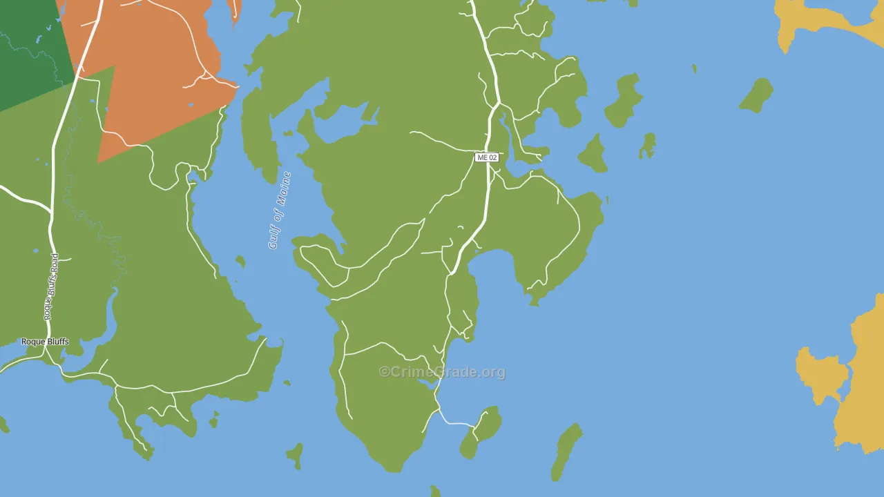 Bucks Harbor, ME Map of Drug-Related Crime Rates