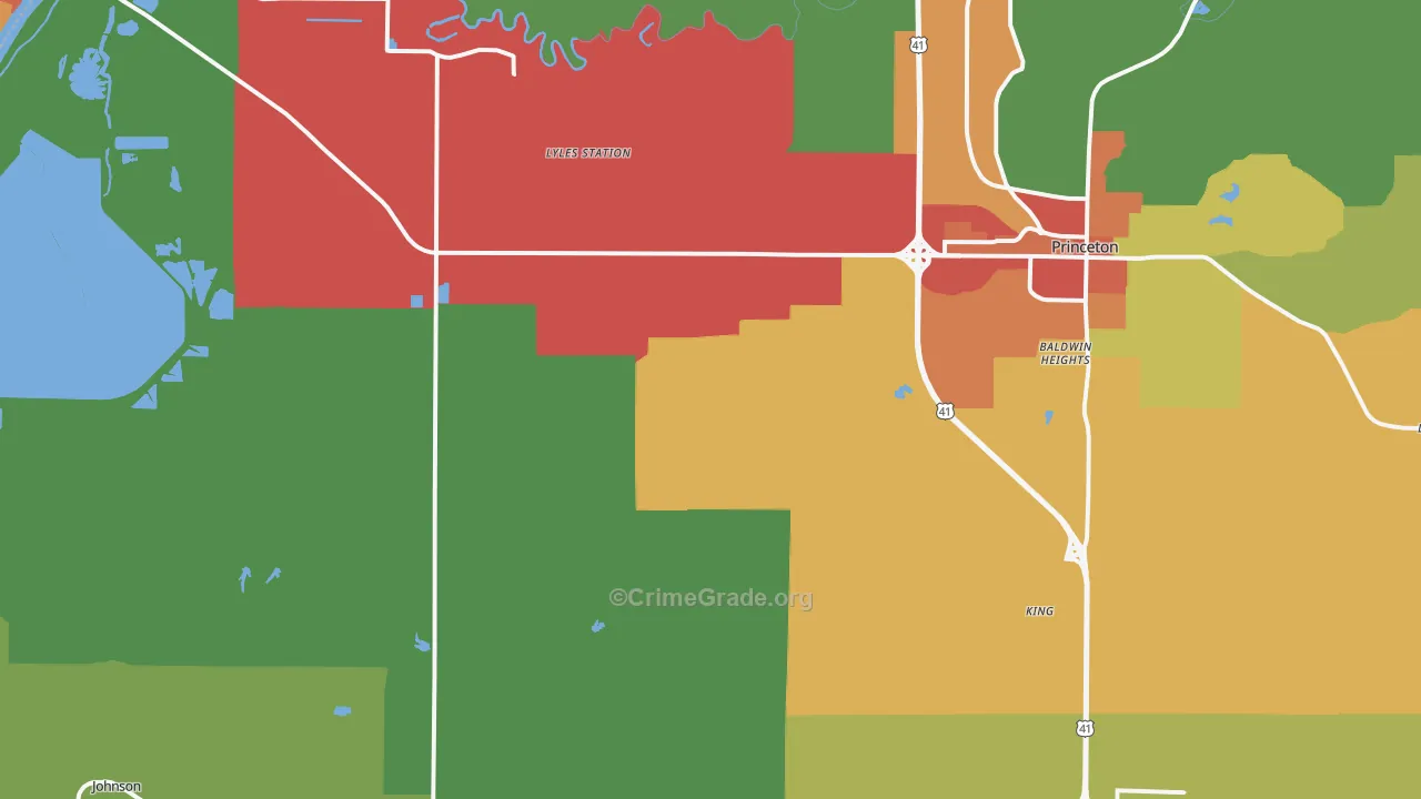 Buckskin, IN Map of Drug-Related Crime Rates