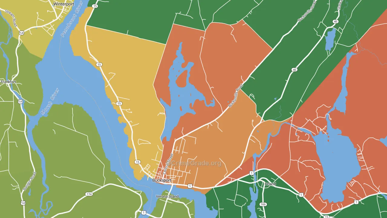 Bucksport, ME Map of Drug-Related Crime Rates