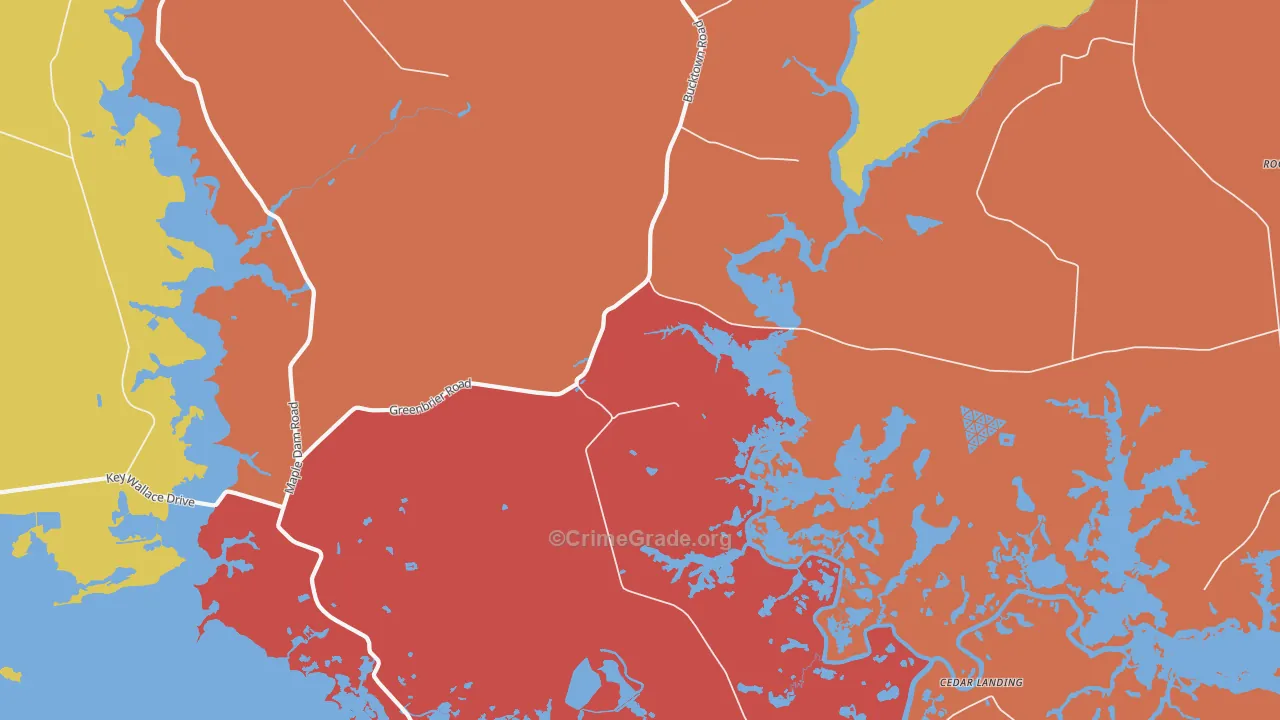 Bucktown, MD Map of Drug-Related Crime Rates