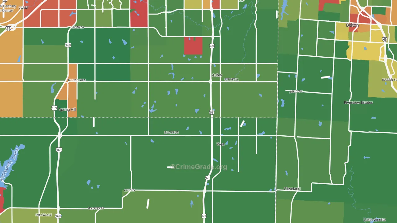 Bucyrus, KS Map of Drug-Related Crime Rates