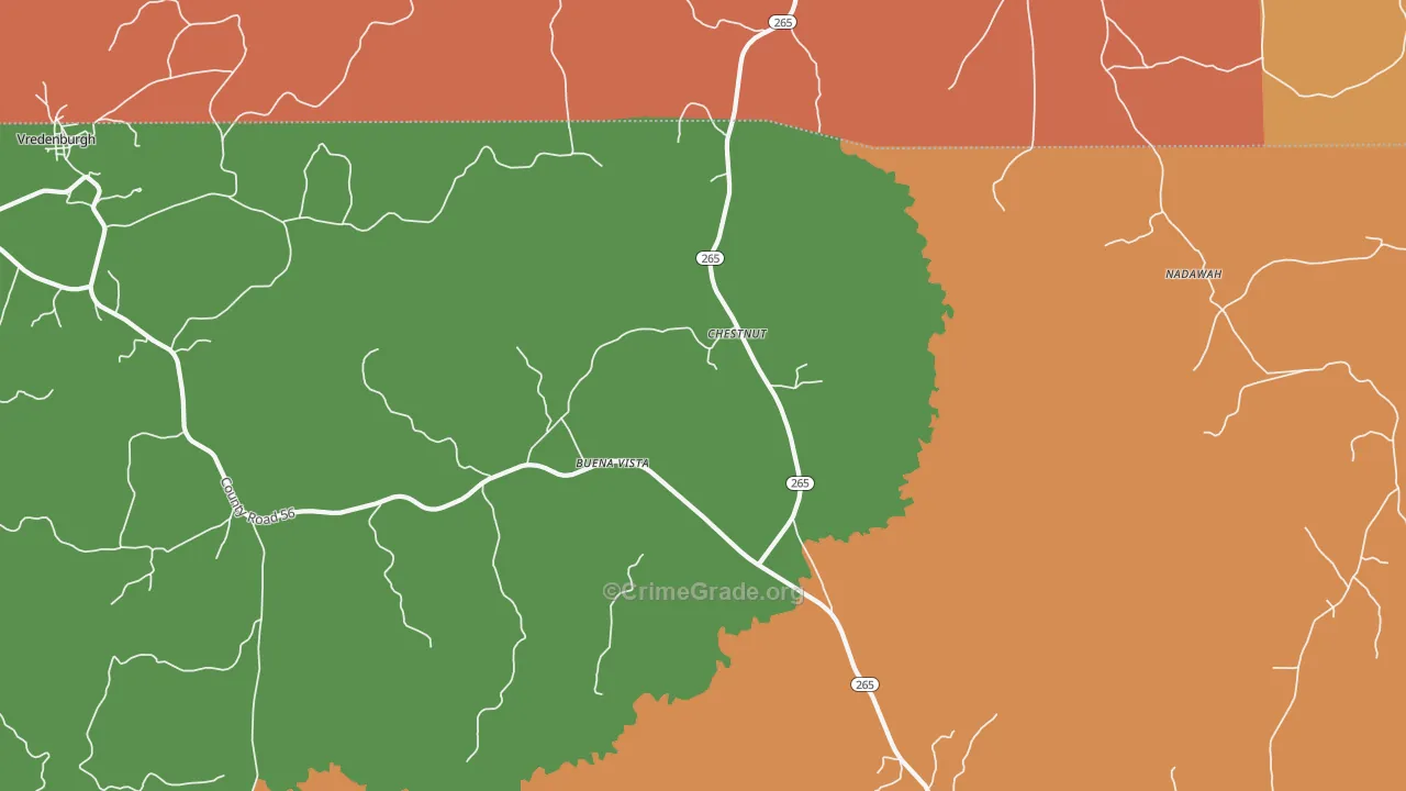 Buena Vista, AL Map of Drug-Related Crime Rates