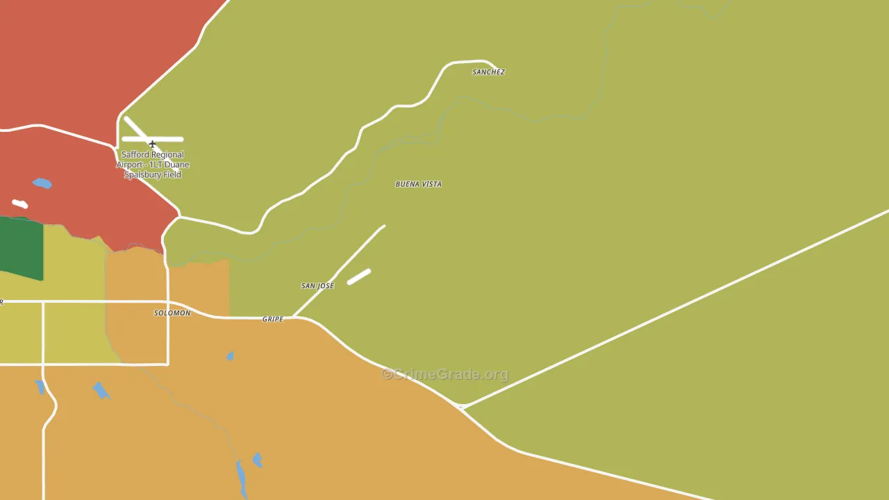 Buena Vista, AZ Map of Drug-Related Crime Rates
