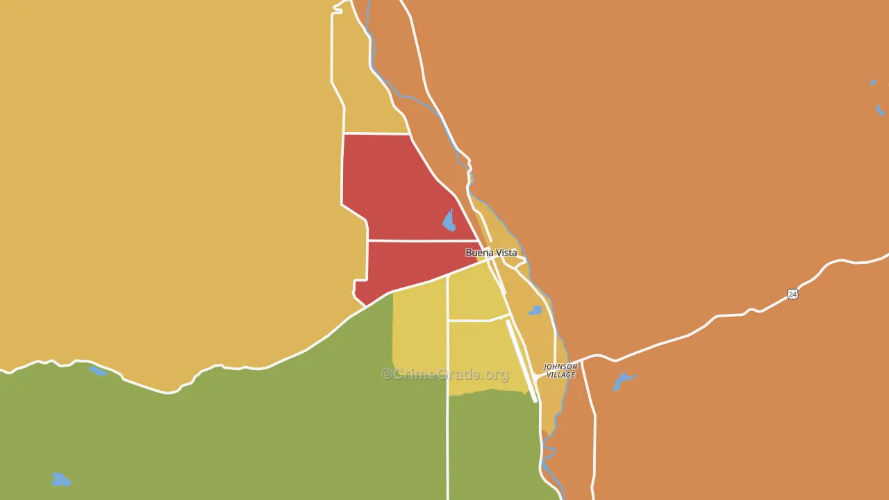 Buena Vista, CO Map of Drug-Related Crime Rates