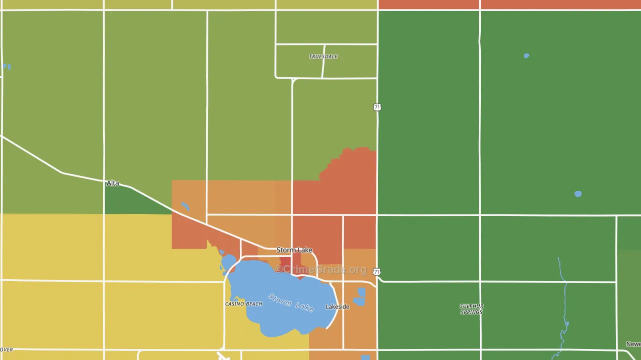 Buena Vista County, IA Map of Drug-Related Crime Rates