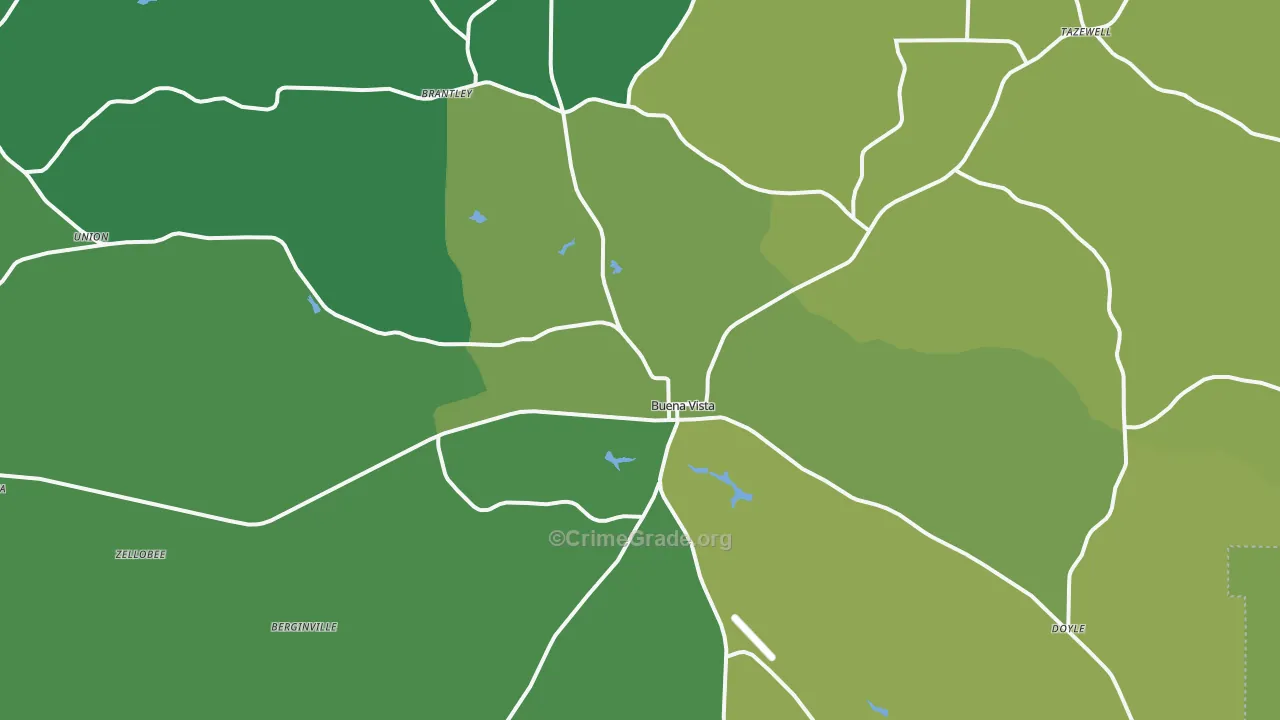 Buena Vista, GA Map of Drug-Related Crime Rates