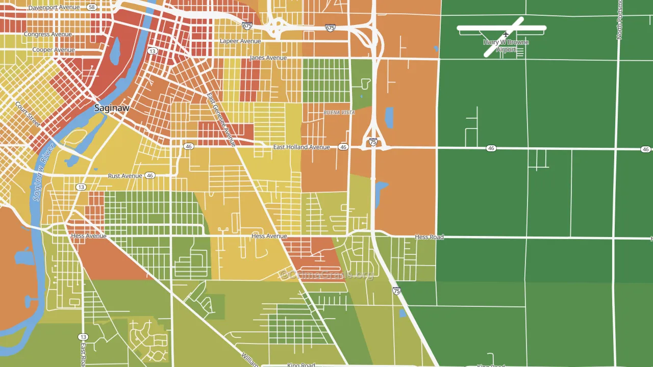 Buena Vista, MI Map of Drug-Related Crime Rates
