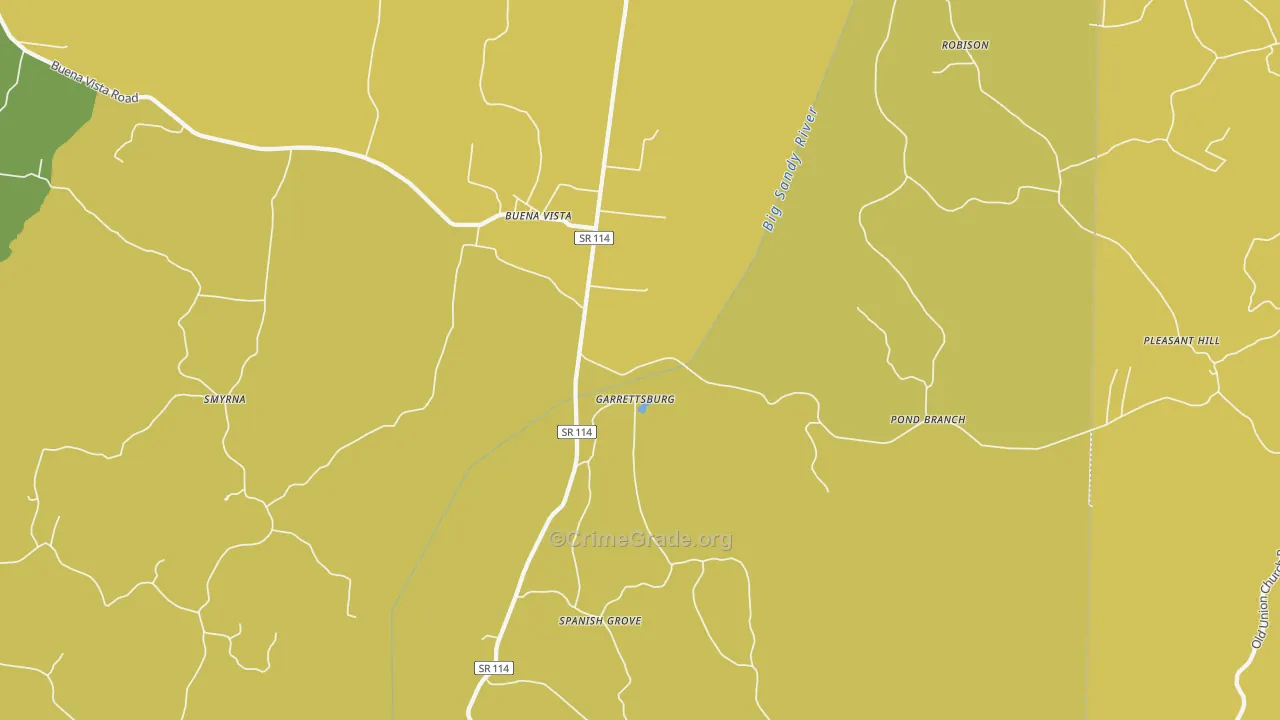 Buena Vista, TN Map of Drug-Related Crime Rates