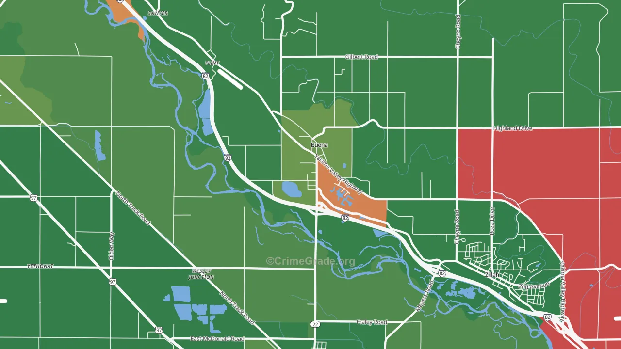 Buena, WA Map of Drug-Related Crime Rates