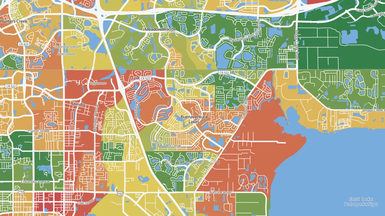 Buenaventura Lakes, FL Map of Drug-Related Crime Rates