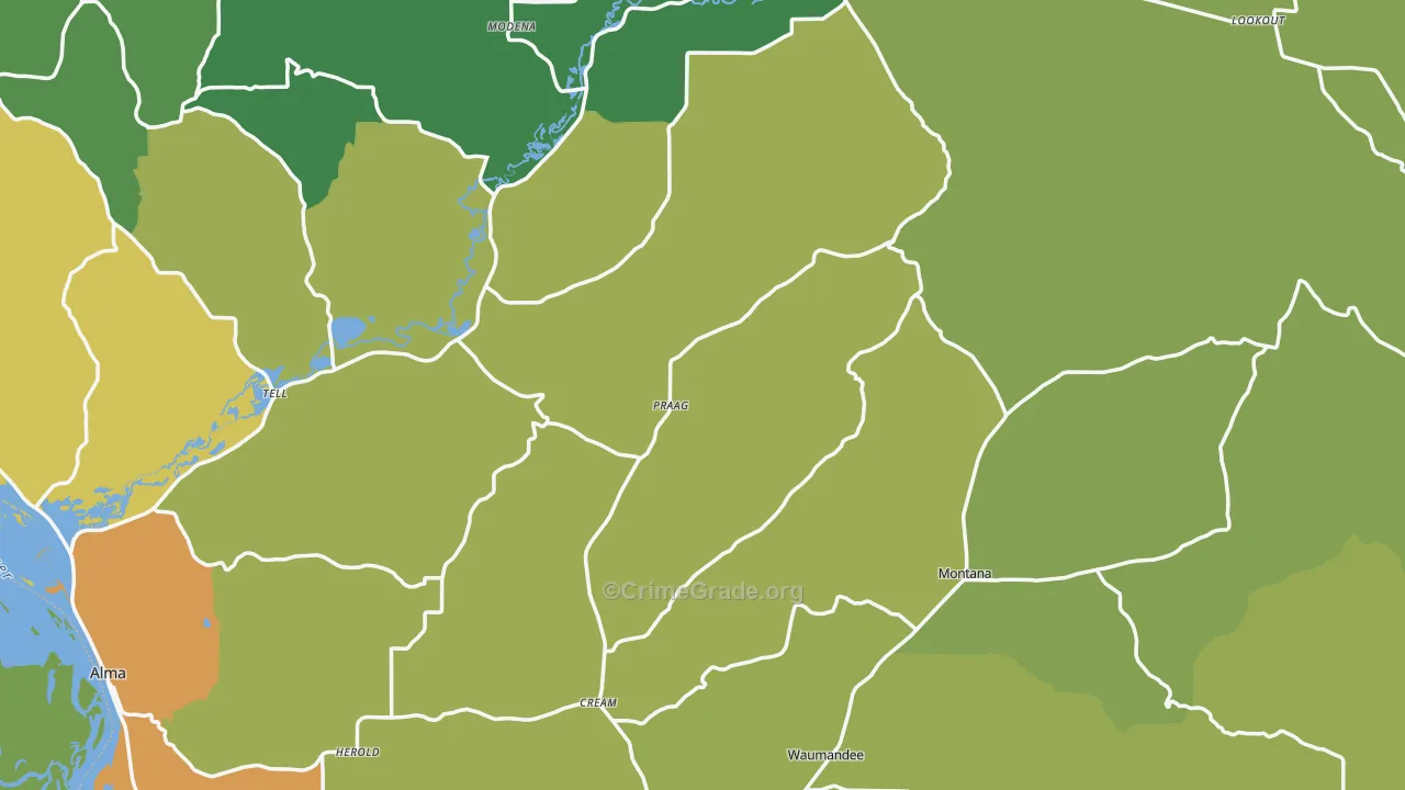 Buffalo County, WI Map of Drug-Related Crime Rates