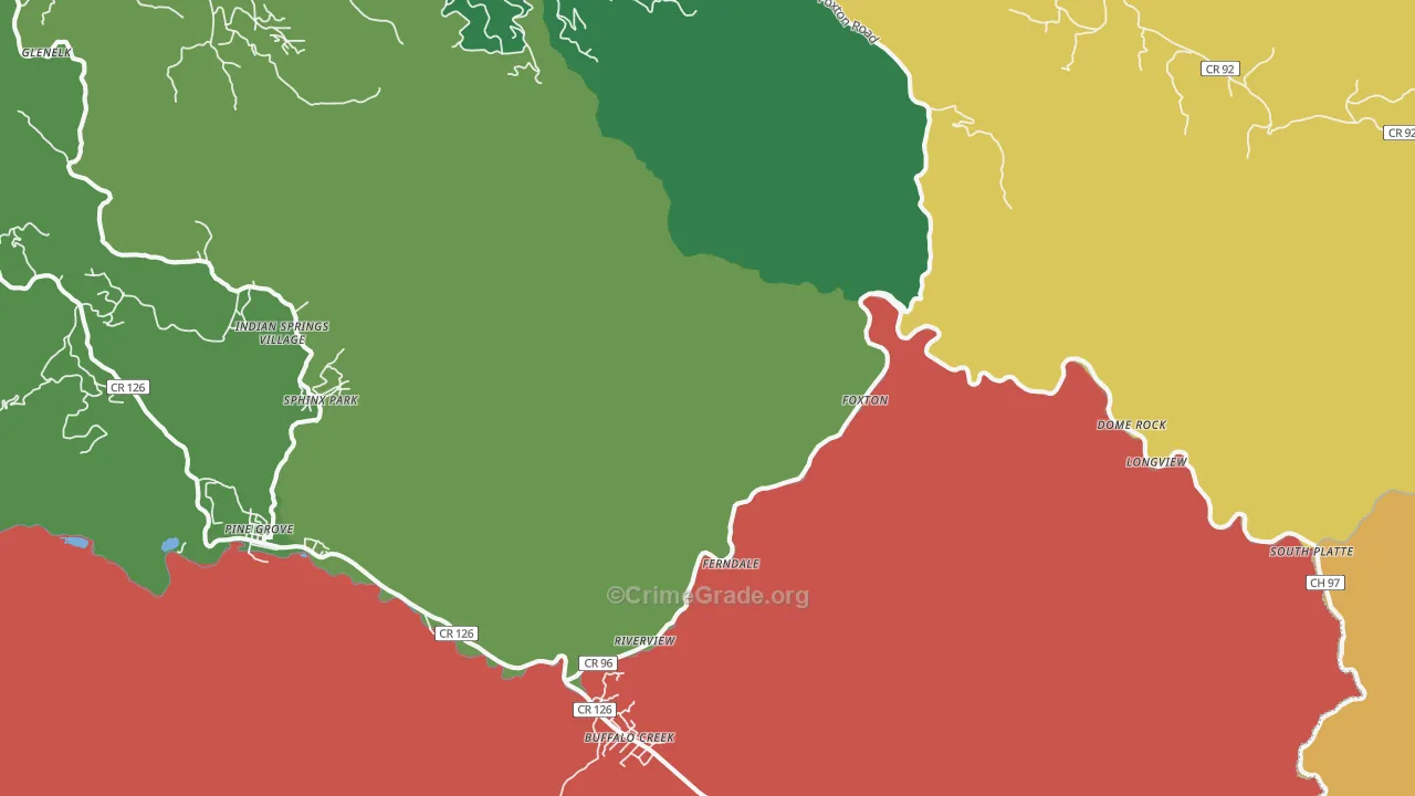 Buffalo Creek, CO Map of Drug-Related Crime Rates