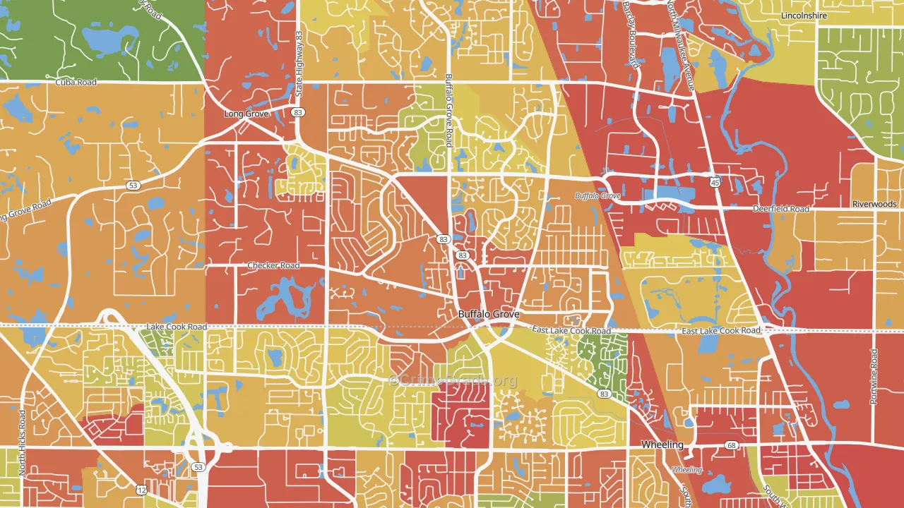 Buffalo Grove, IL Map of Drug-Related Crime Rates
