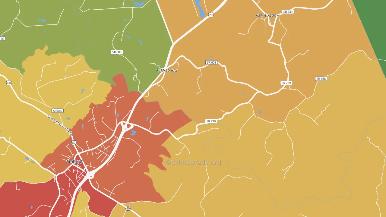 Buffalo Hill, VA Map of Drug-Related Crime Rates