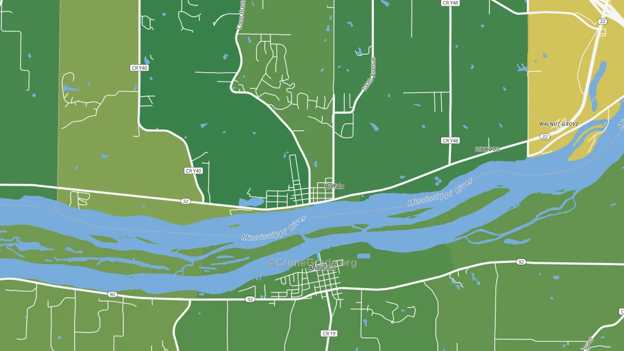 Buffalo, IA Map of Drug-Related Crime Rates