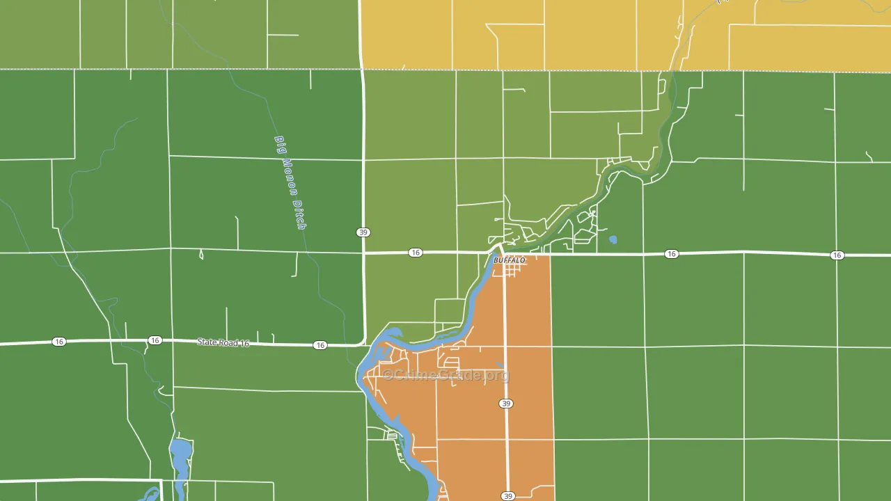 Buffalo, IN Map of Drug-Related Crime Rates