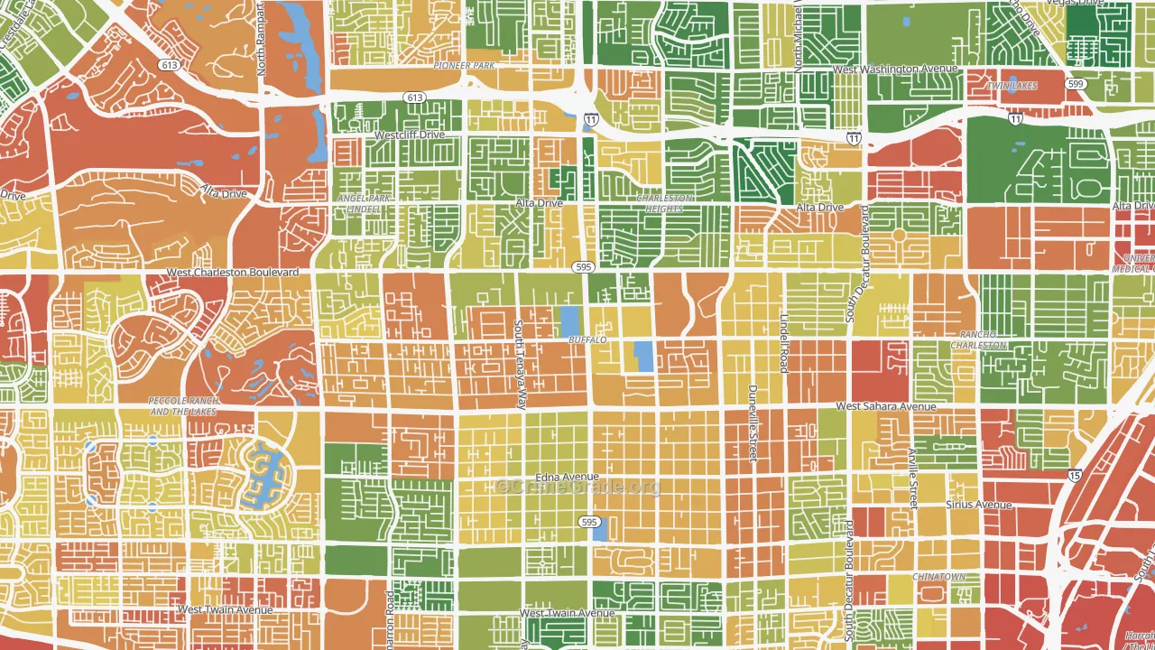 Buffalo, Las Vegas, NV Map of Drug-Related Crime Rates