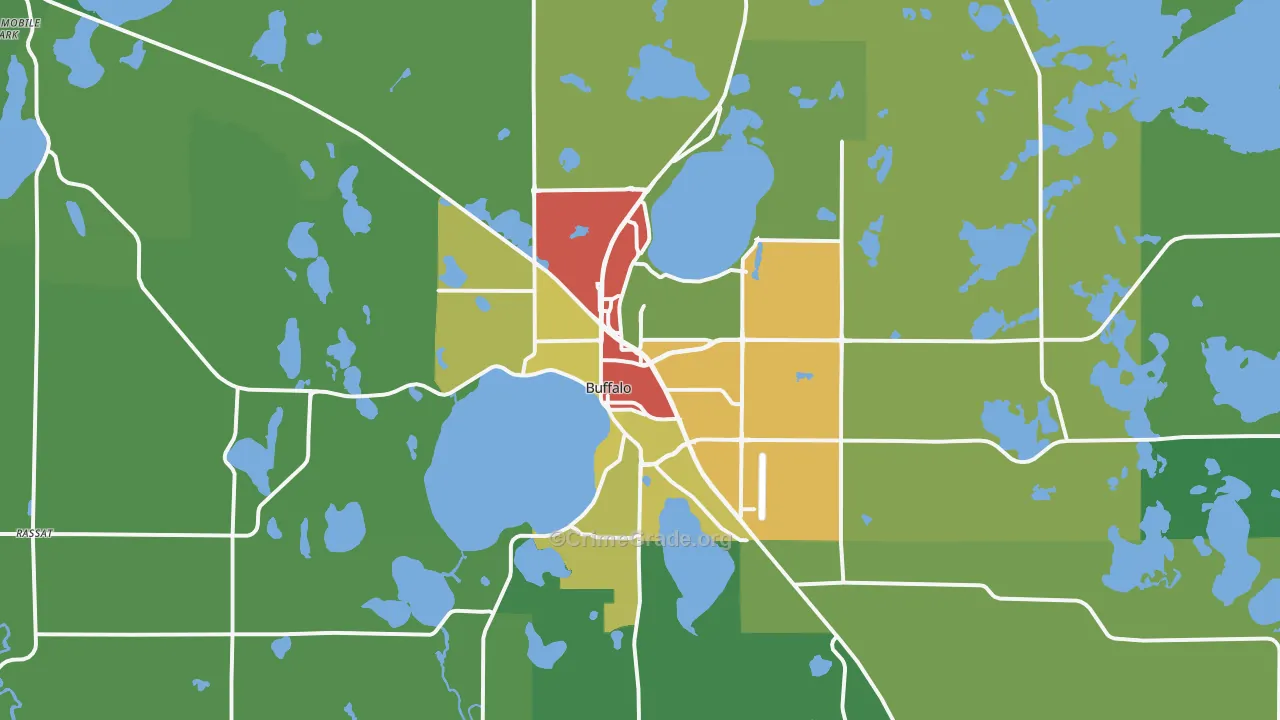 Buffalo, MN Map of Drug-Related Crime Rates