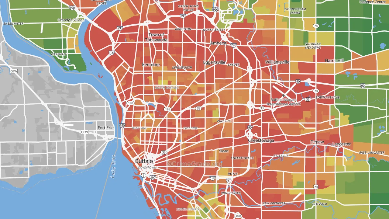 Buffalo, NY Map of Drug-Related Crime Rates